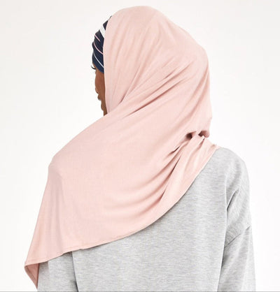 Modefa Instant Hijabs Pink One Piece Instant Criss-Cross Jersey Shawl - Pink