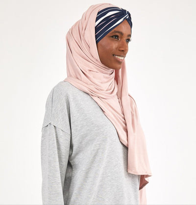 Modefa Instant Hijabs Pink One Piece Instant Criss-Cross Jersey Shawl - Pink