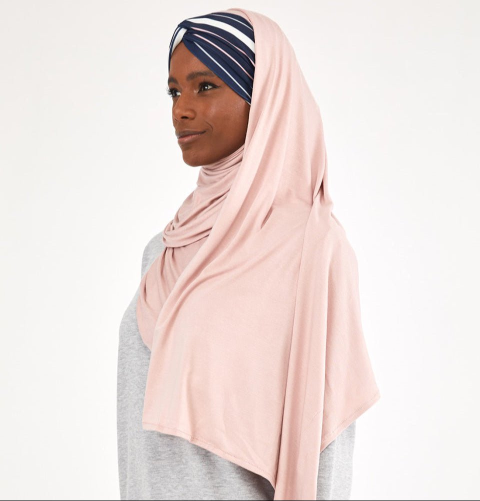 Modefa Instant Hijabs Pink One Piece Instant Criss-Cross Jersey Shawl - Pink