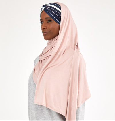 Modefa Instant Hijabs Pink One Piece Instant Criss-Cross Jersey Shawl - Pink