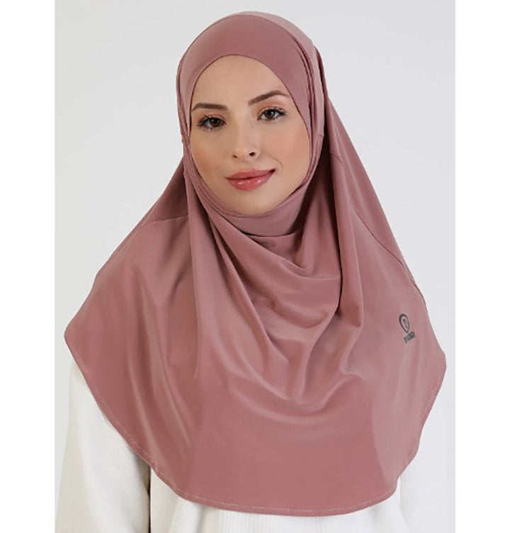 One Piece Instant Hijab with Tie-Back Niqab Pink