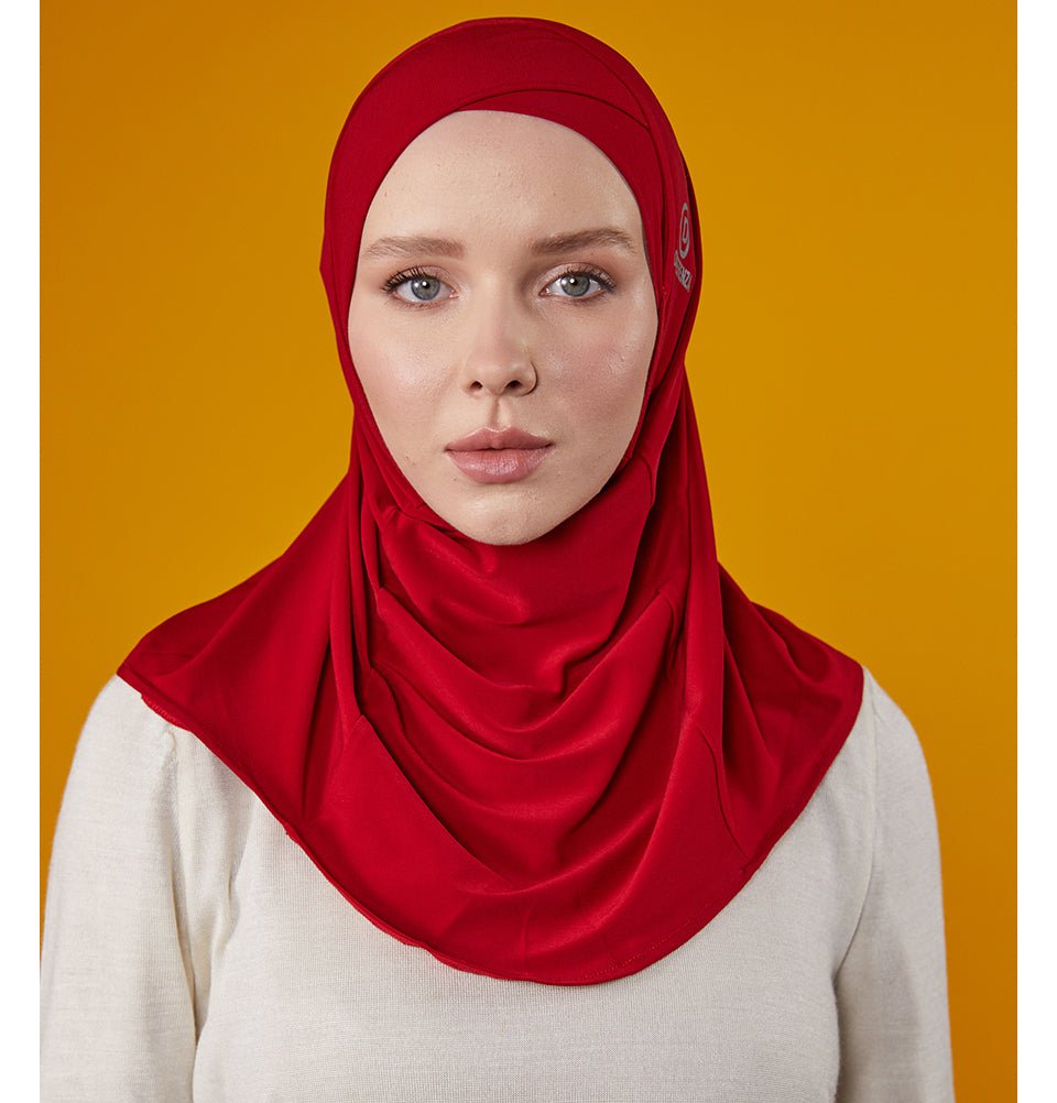 Modefa Instant Hijabs Red Crisscross One Piece Instant Hijab - Red