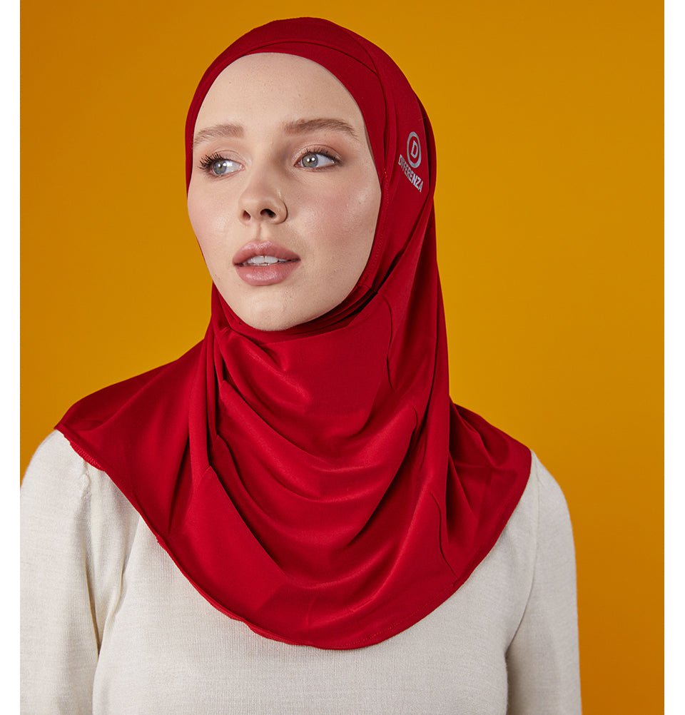 Modefa Instant Hijabs Red Crisscross One Piece Instant Hijab - Red