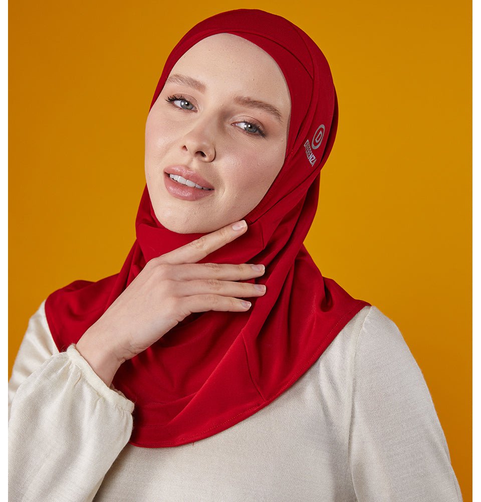 Modefa Instant Hijabs Red Crisscross One Piece Instant Hijab - Red