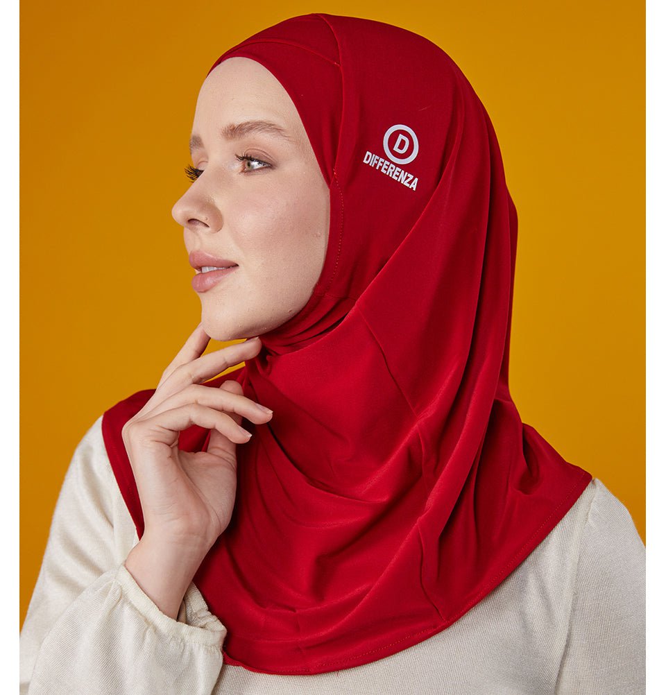 Modefa Instant Hijabs Red Crisscross One Piece Instant Hijab - Red