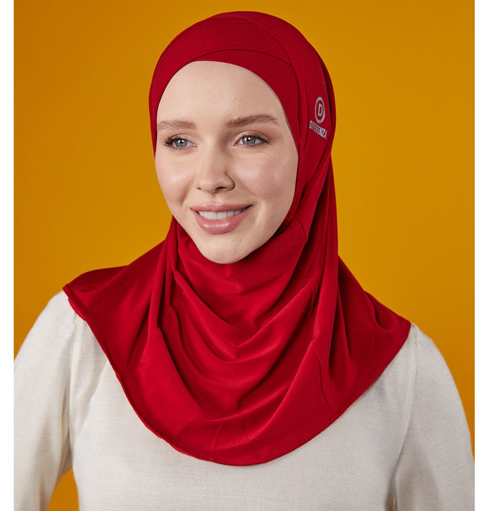Modefa Instant Hijabs Red Crisscross One Piece Instant Hijab - Red