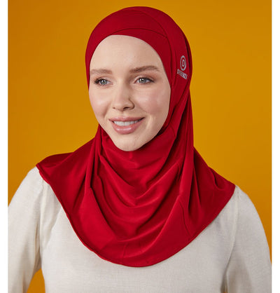 Modefa Instant Hijabs Red Crisscross One Piece Instant Hijab - Red