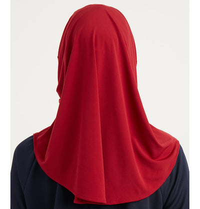 Modefa Instant Hijabs Red Modefa Premium One Piece Instant Short Hijab - Red