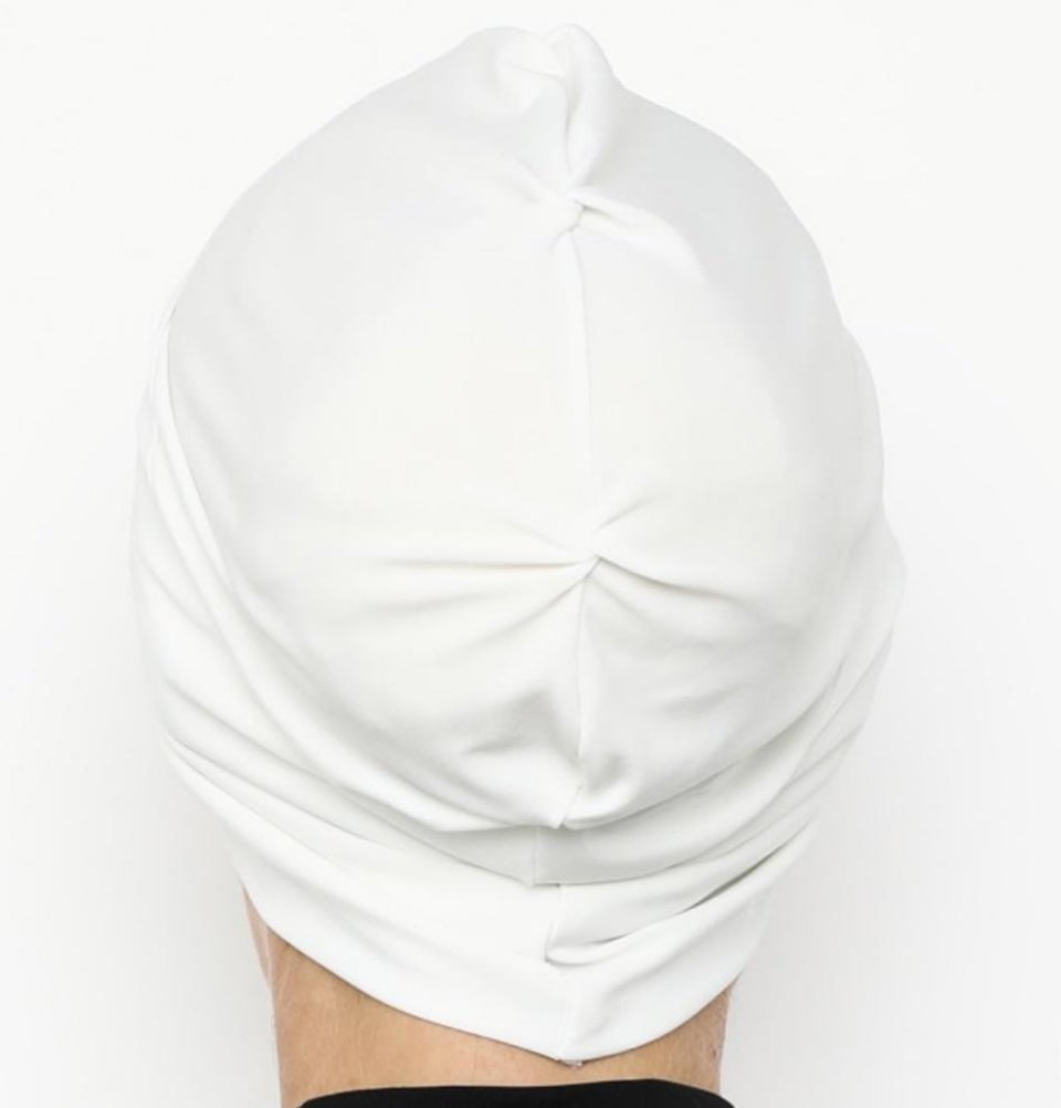 Modefa Instant Hijabs White Front Twist Turban Hijab - White