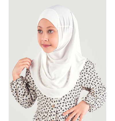 Modefa Instant Hijabs White Girl's Simple One Piece Hijab - Small - White