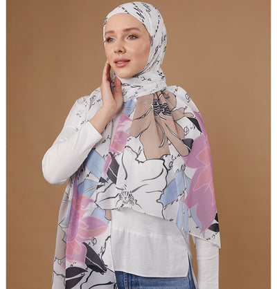 Modefa Instant Hijabs White Loctus Blossom Instant Wrap Hijab - White