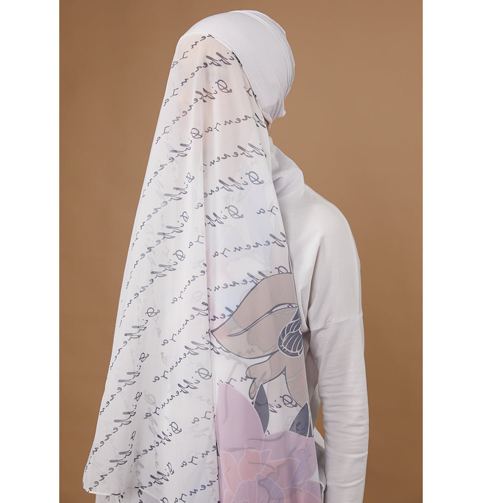 Modefa Instant Hijabs White Loctus Blossom Instant Wrap Hijab - White