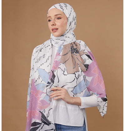 Modefa Instant Hijabs White Loctus Blossom Instant Wrap Hijab - White