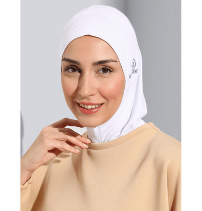 Modefa Instant Hijabs White Zippered Ninja Sport Hijab - White