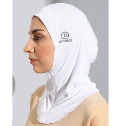 Modefa Instant Hijabs White Zippered Ninja Sport Hijab - White