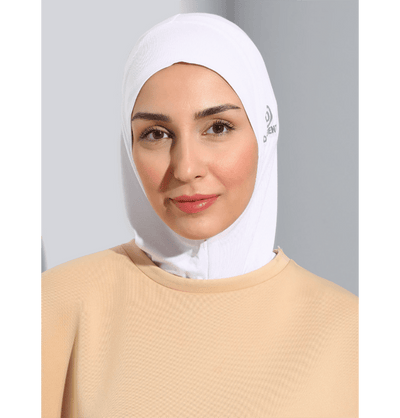 Modefa Instant Hijabs White Zippered Ninja Sport Hijab - White