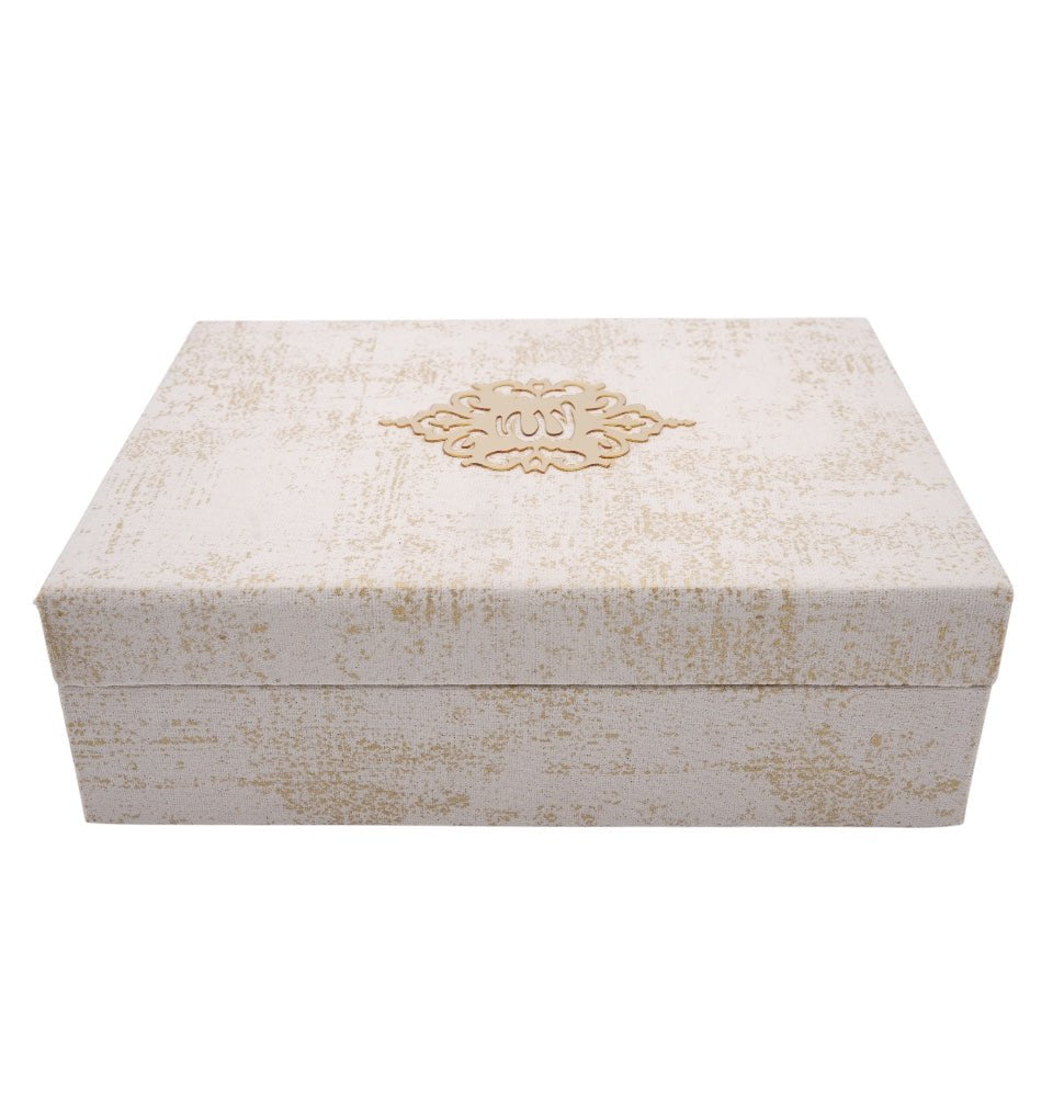 Modefa Islamic Decor Beige Holy Quran in Keepsake Velvet Gift Case - Beige