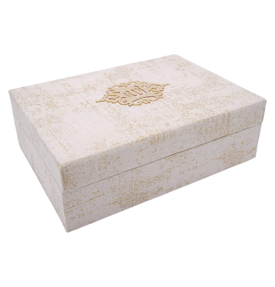 Modefa Islamic Decor Beige Holy Quran in Keepsake Velvet Gift Case - Beige