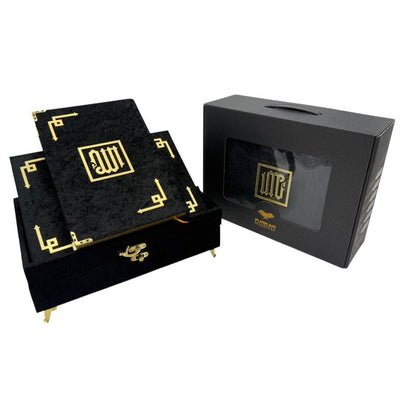 Modefa Islamic Decor Black Holy Quran Keepsake Beyza Gift Set - Black