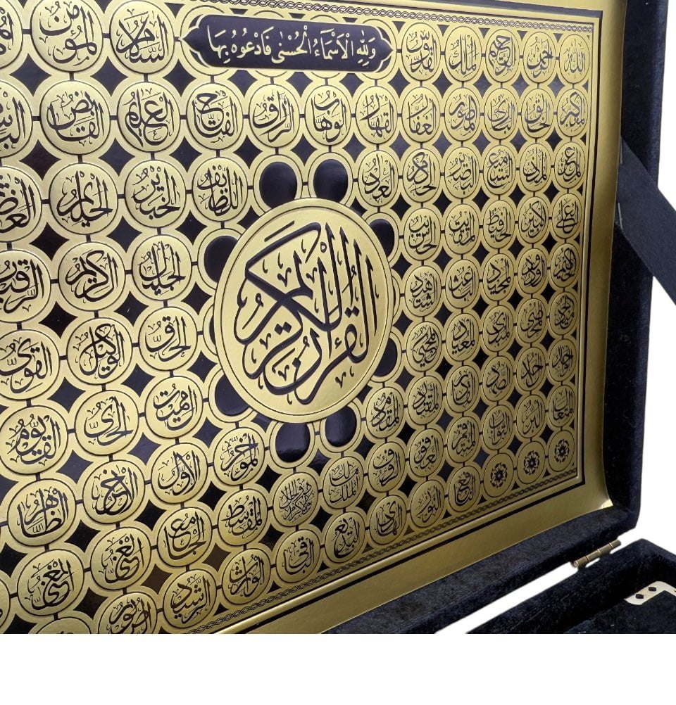 Modefa Islamic Decor Black Holy Quran Keepsake Beyza Gift Set - Black