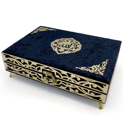 Modefa Islamic Decor Black Holy Quran Keepsake Ikra Gift Set for Women - With Hijab & Tasbih - Black