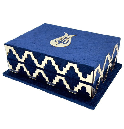 Modefa Islamic Decor Blue Holy Quran Keepsake Lalegul Gift Set - Blue