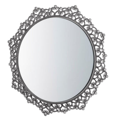 Modefa Islamic Decor Elegant Circular Mirror Tray 96-001-20211 Silver