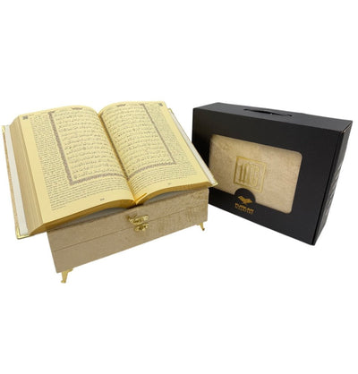 Modefa Islamic Decor Gold Holy Quran Keepsake Beyza Gift Set - Gold