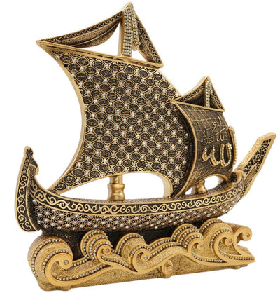 Modefa Islamic Decor Gold Islamic Table Decor 99 Names of Allah Sailboat - Gold