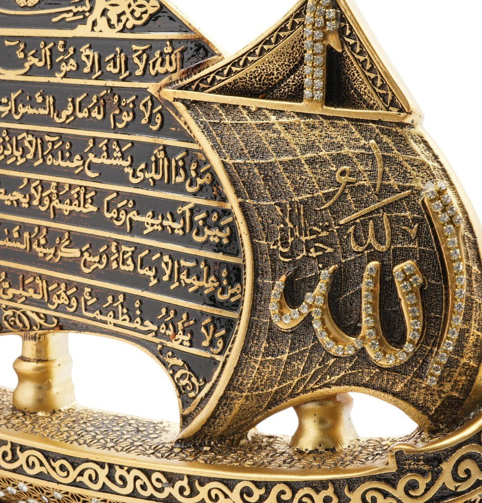 Modefa Islamic Decor Gold Islamic Table Decor 99 Names of Allah Sailboat - Gold