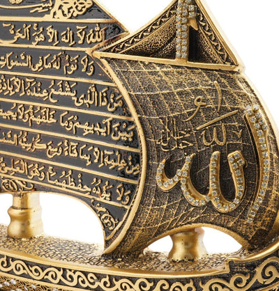 Modefa Islamic Decor Gold Islamic Table Decor 99 Names of Allah Sailboat - Gold