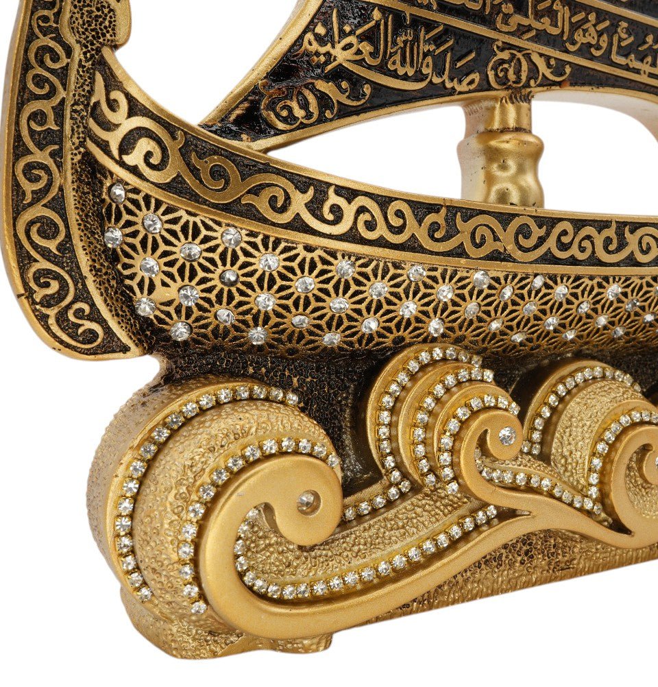Modefa Islamic Decor Gold Islamic Table Decor 99 Names of Allah Sailboat - Gold