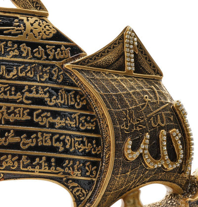 Modefa Islamic Decor Gold Islamic Table Decor 99 Names of Allah Sailboat - Gold