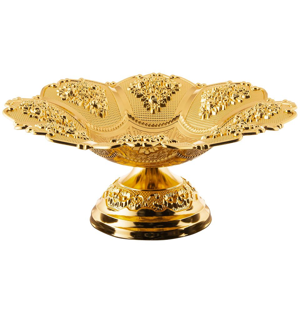 Modefa Islamic Decor Gold Turkish Rose Sweets Bowl and Decor Piece 248-K-18 Gold