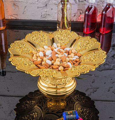 Modefa Islamic Decor Gold Turkish Rose Sweets Bowl and Decor Piece 248-K-18 Gold