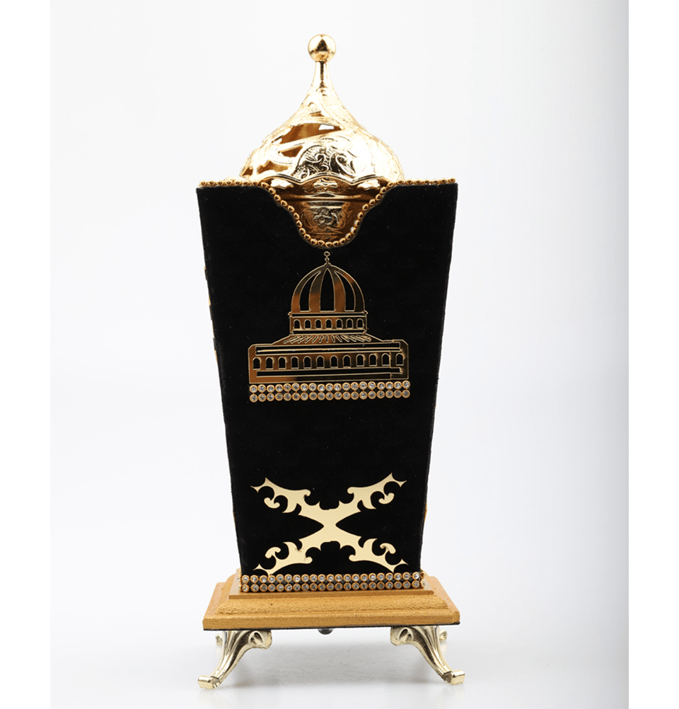 Modefa Islamic Decor Incense Bukhoor Burner with Rhinestones & Aqsa