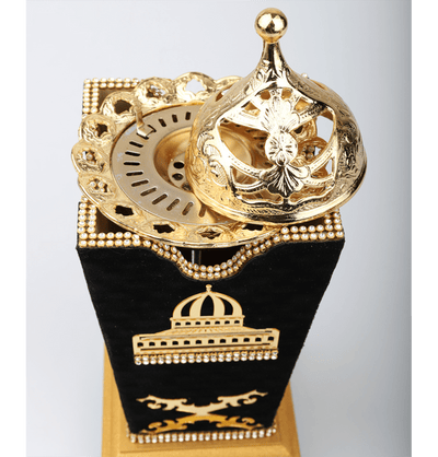 Modefa Islamic Decor Incense Bukhoor Burner with Rhinestones & Aqsa