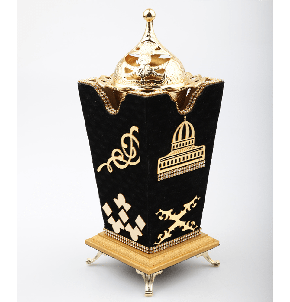 Modefa Islamic Decor Incense Bukhoor Burner with Rhinestones & Aqsa
