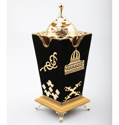 Modefa Islamic Decor Incense Bukhoor Burner with Rhinestones & Aqsa