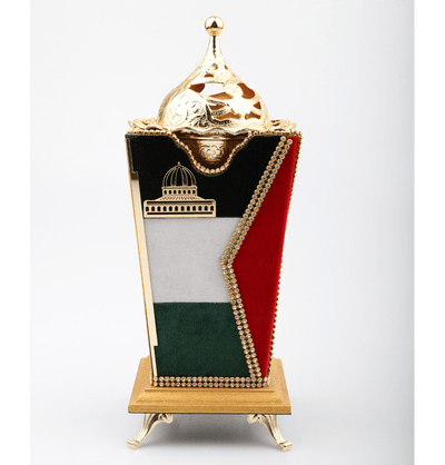 Modefa Islamic Decor Incense Bukhoor Burner with Rhinestones & Palestine Flag