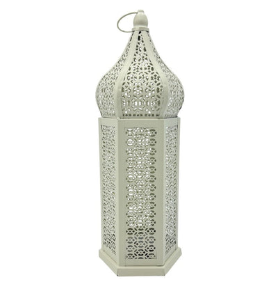 Modefa Islamic Decor Islamic Holiday Decor | Moroccan Wind Lantern 13in - White