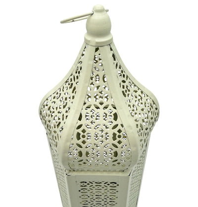 Modefa Islamic Decor Islamic Holiday Decor | Moroccan Wind Lantern 13in - White