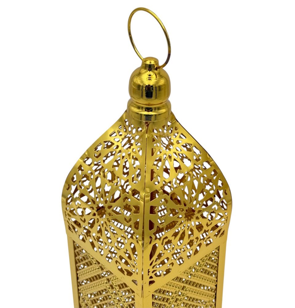 Islamic Holiday Decor | Ramadan Fanoos Lantern 13in - Gold