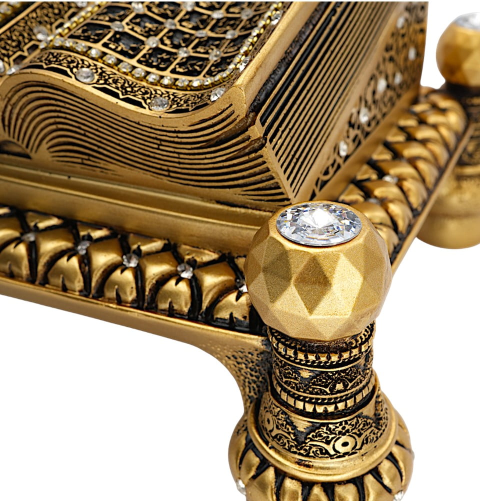 Modefa Islamic Decor Islamic Table Decor Quran Open Book 99 Names of Allah - Gold