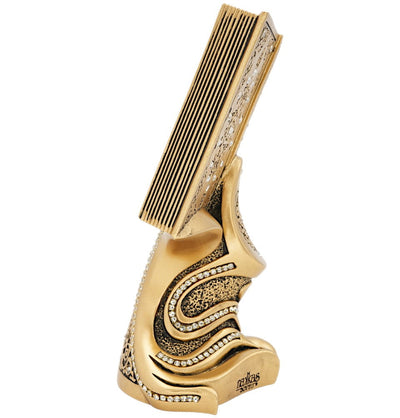 Modefa Islamic Decor Islamic Table Decor | Quran Open Book with Al-Fatiha & Ayatul Kursi | Gold 181-3S