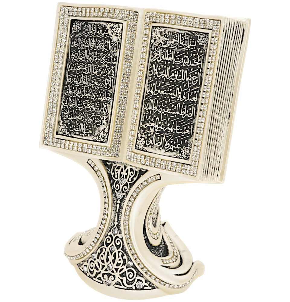 Modefa Islamic Decor Islamic Table Decor | Quran Open Book with Al-Fatiha & Ayatul Kursi | Mother of Pearl 181-3F