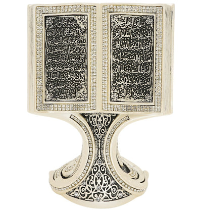 Modefa Islamic Decor Islamic Table Decor | Quran Open Book with Al-Fatiha & Ayatul Kursi | Mother of Pearl 181-3F