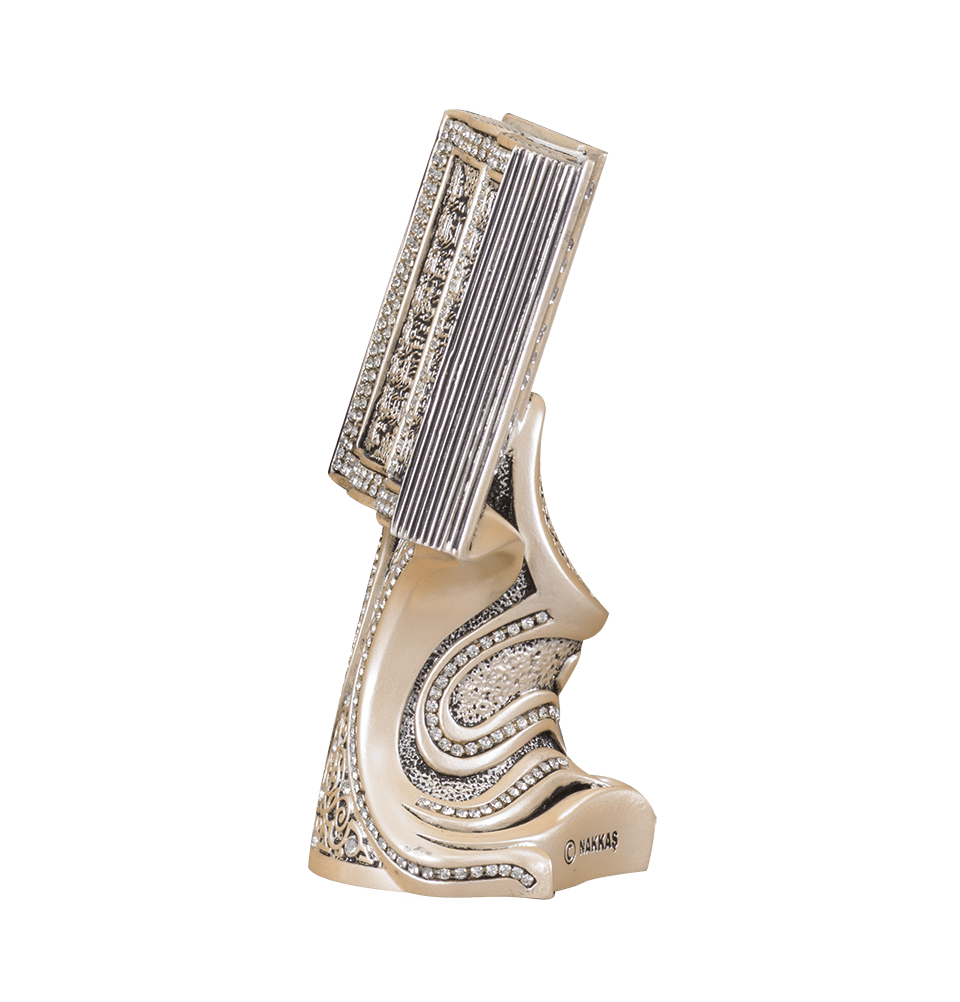 Modefa Islamic Decor Islamic Table Decor | Quran Open Book with Al-Fatiha & Surah Al-Baqarah | Mother of Pearl 180-3F