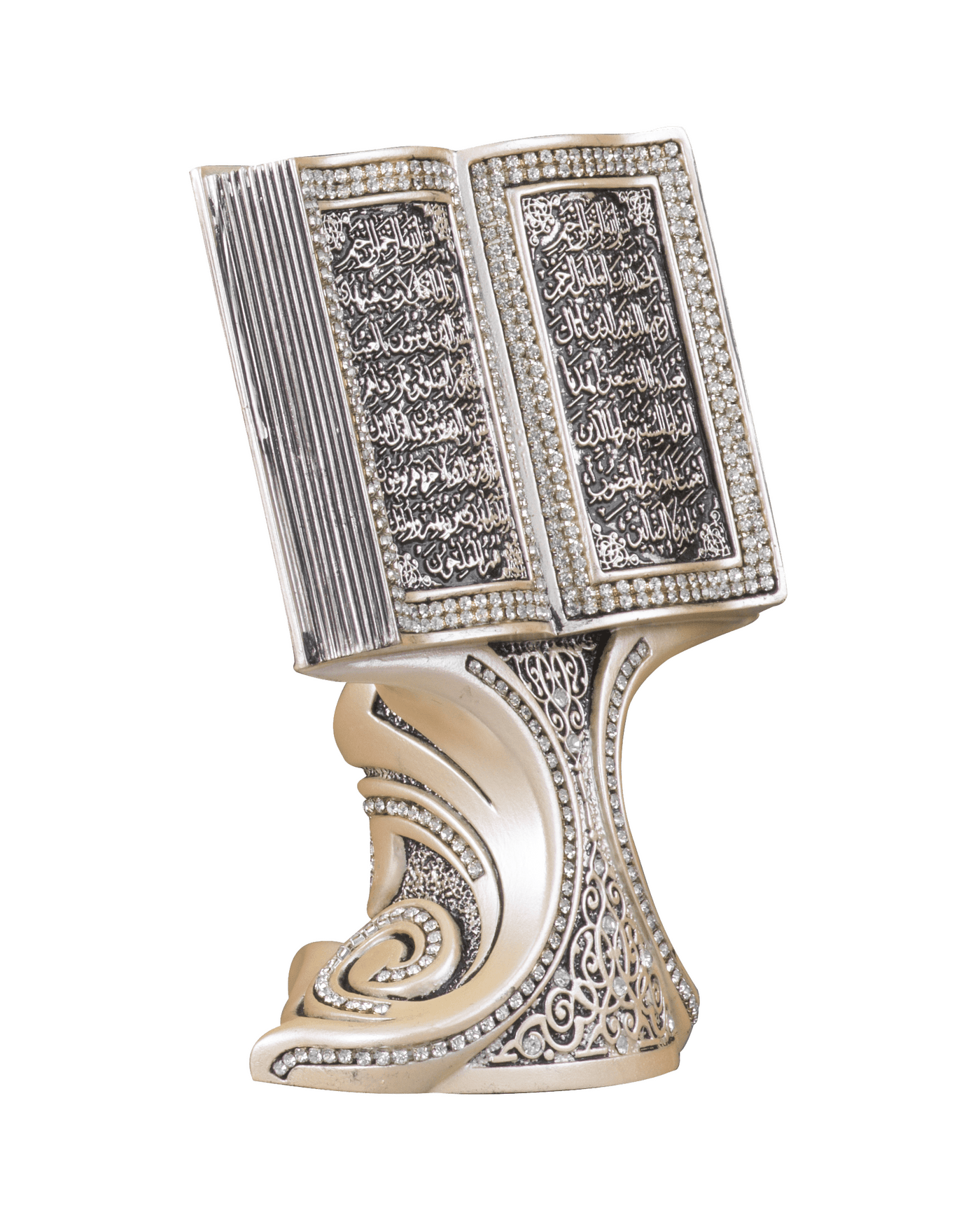 Modefa Islamic Decor Islamic Table Decor | Quran Open Book with Al-Fatiha & Surah Al-Baqarah | Mother of Pearl 180-3F