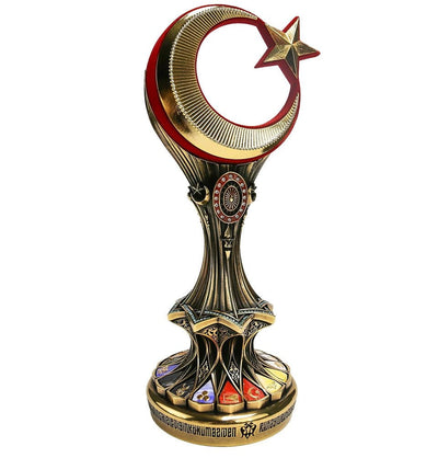 Modefa Islamic Decor Islamic Table Decor | Turkish Republic 100th Anniversary Keepsake Table Decor Star & Moon | Gold